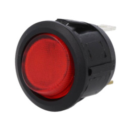 ROCKER; SPST; Poz: 2; ON-OFF; 20A/14VDC; roşie; LED; R13-112-DC; 14V