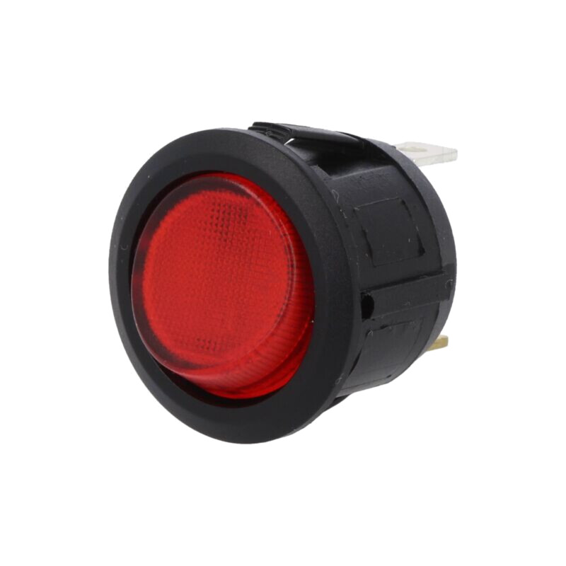 ROCKER; SPST; Poz: 2; ON-OFF; 20A/14VDC; roşie; LED; R13-112-DC; 14V ROCKER; SPST; Poz: 2; ON-OFF; 20A/14VDC; roşie; LED; R13-112-DC; 14V