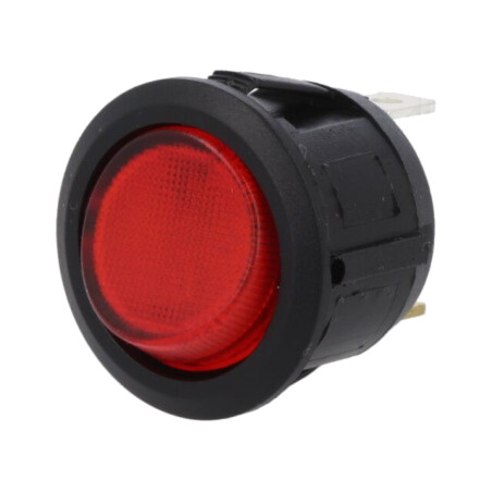 ROCKER; SPST; Poz: 2; ON-OFF; 20A/14VDC; roşie; LED; R13-112-DC; 14V