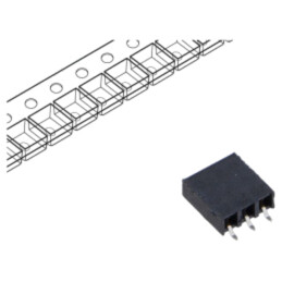 Conector: şiruri pini; mamă; PIN: 3; 2,54mm; aurit; SMT; soclu; rolă