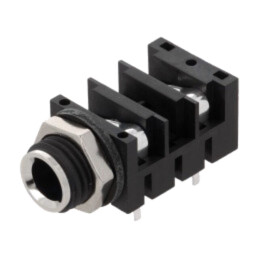 Conector: Jack 6,3mm; soclu; mamă; mono,cu întrerupător dublu
