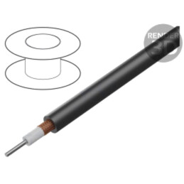 Cablu: coaxial; RG59B/U; sârmă; CCS; PVC; negru; 6,15mm