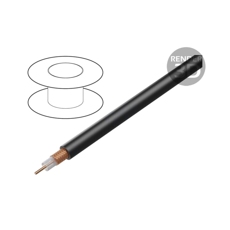 Cablu: coaxial; RG59; sârmă; Cu; 0,26mm2; PVC; negru; 2kVAC; 100m Cablu: coaxial; RG59; sârmă; Cu; 0,26mm2; PVC; negru; 2kVAC; 100m