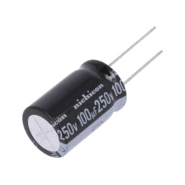 Condensator: electrolitic; THT; 100uF; 250VDC; Ø16x25mm; ±20%