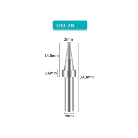 Vârf; conic; 2mm; pentru staţie de lipit