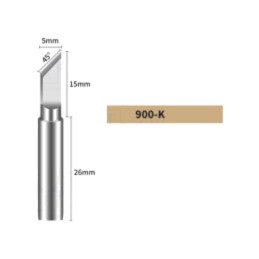 Vârf; tip cuţit; 5mm; pentru staţie de lipit