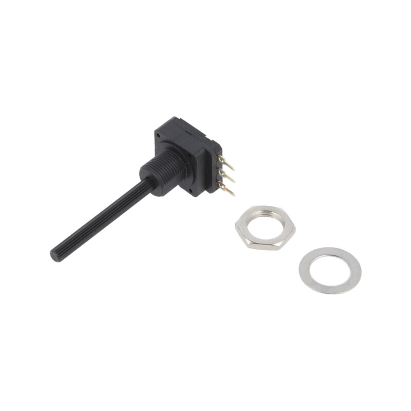 Potenţiometru: axial; 10kΩ; 200mW; THT; 4mm; plastic; mono; cărbune Potenţiometru: axial; 10kΩ; 200mW; THT; 4mm; plastic; mono; cărbune