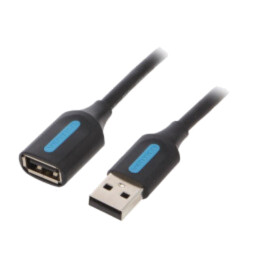 Cablu; USB 2.0; USB A soclu,USB A mufă; nichelat; 0,5m; negru