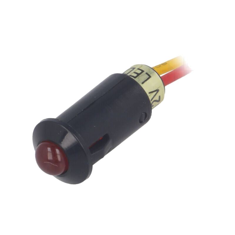 Lampă de control: LED; convex; roşie; 12VDC; Ø8,2mm; IP40; ØLED: 5mm Lampă de control: LED; convex; roşie; 12VDC; Ø8,2mm; IP40; ØLED: 5mm