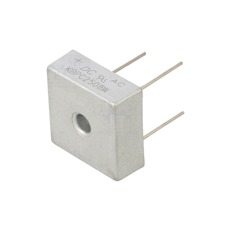 Punte redresoare: monofazat; Urmax: 800V; If: 25A; Ifsm: 400A; THT