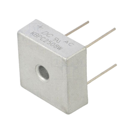 Punte redresoare: monofazat; Urmax: 800V; If: 25A; Ifsm: 400A; THT