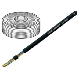 Cablu; H05RN-F; 3G0,75mm2; litat; Cu; gumă; negru; 300V,500V