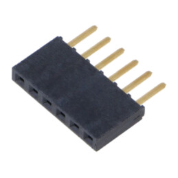 Conector: şiruri pini; mamă; PIN: 6; 2,54mm; aurit; THT; soclu; drept