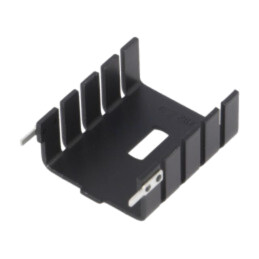 Radiator: presat; TO220; neagră; L: 30mm; W: 25,4mm; H: 12,7mm