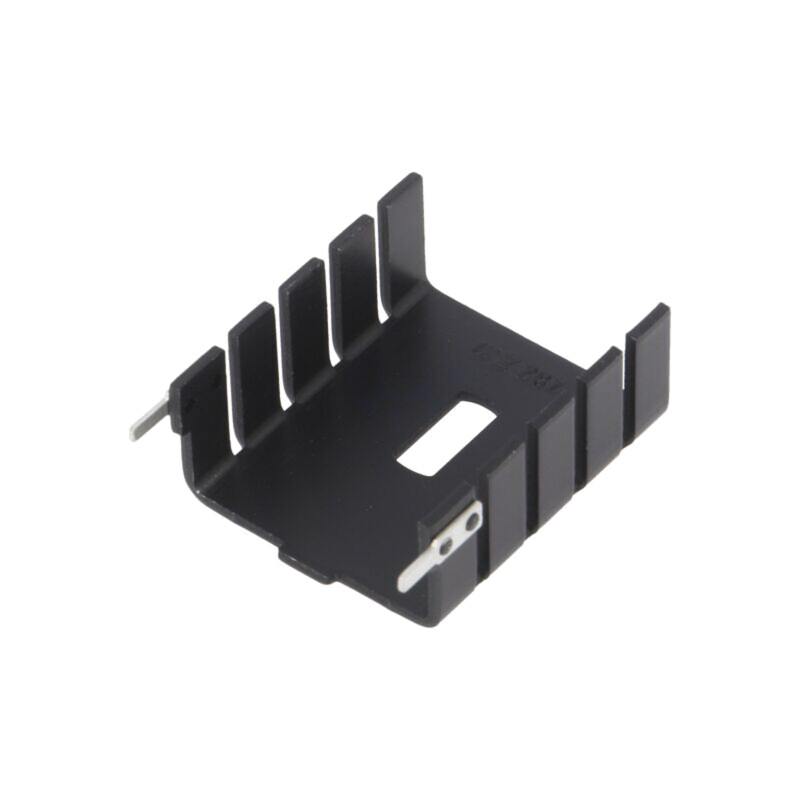 Radiator: presat; TO220; neagră; L: 30mm; W: 25,4mm; H: 12,7mm