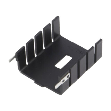Radiator: presat; TO220; neagră; L: 30mm; W: 25,4mm; H: 12,7mm