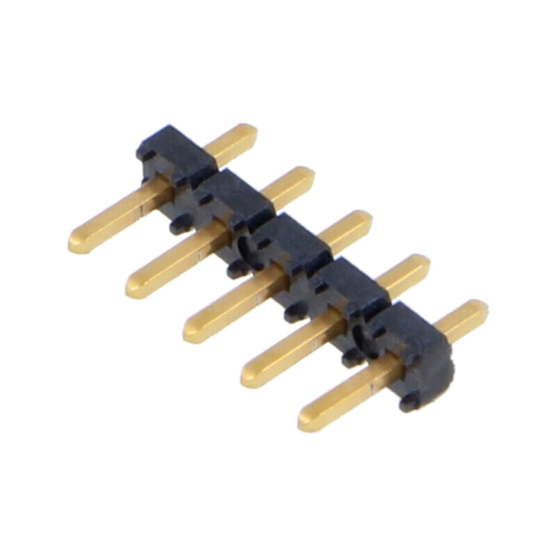 Conector: şiruri pini; tată; PIN: 5; 2,54mm; aurit; THT; şir pini Conector: şiruri pini; tată; PIN: 5; 2,54mm; aurit; THT; şir pini