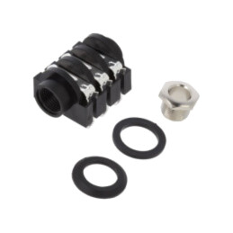 Conector: Jack 6,3mm; soclu; mamă; stereo,cu întrerupător triplu