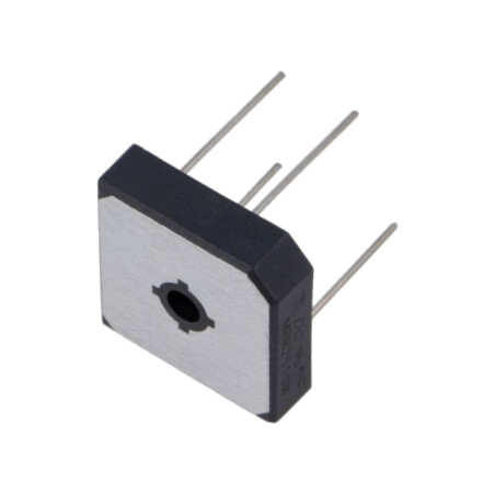 Punte redresoare: monofazat; Urmax: 1kV; If: 25A; Ifsm: 400A; THT