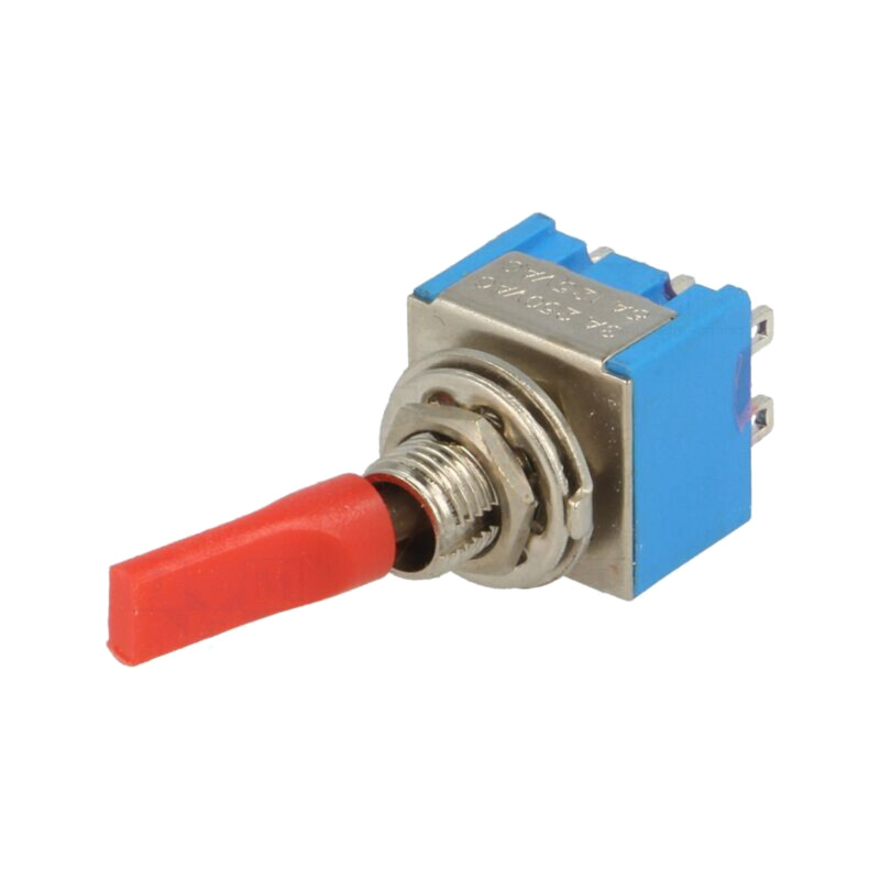 Comutator: basculant; Poz: 2; DPDT; ON-ON; 3A/250VAC; Term: pt.lipit Comutator: basculant; Poz: 2; DPDT; ON-ON; 3A/250VAC; Term: pt.lipit
