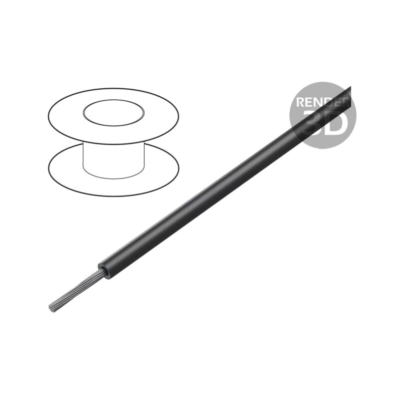 Cablu; litat; Cu; 32AWG; TFE; negru; 250V; 30m; CPR: fără clasificare Cablu; litat; Cu; 32AWG; TFE; negru; 250V; 30m; CPR: fără clasificare