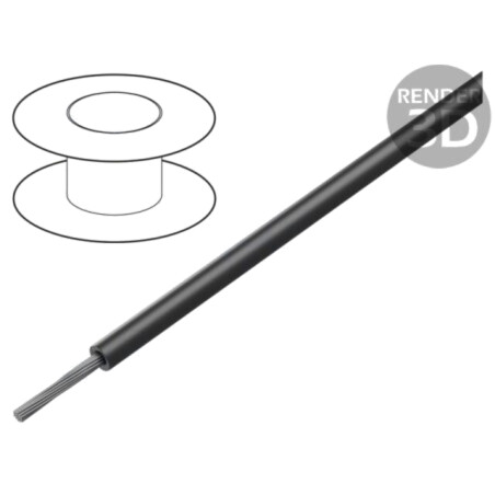 Cablu; litat; Cu; 32AWG; TFE; negru; 250V; 30m; CPR: fără clasificare