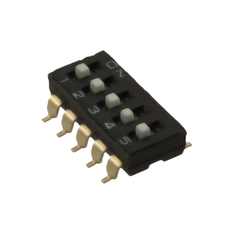 Comutator: DIP-SWITCH; Număr secţiuni: 5; ON-OFF; 0,025A/24VDC Comutator: DIP-SWITCH; Număr secţiuni: 5; ON-OFF; 0,025A/24VDC