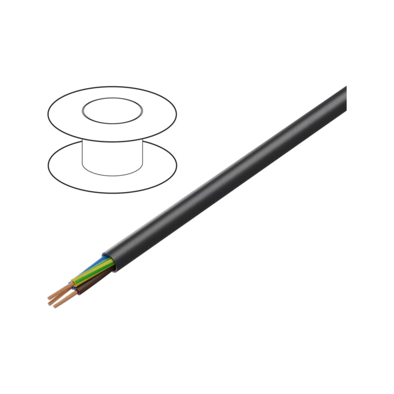 Cablu; H05VV-F; 3G1mm2; litat; Cu; PVC; negru; 300V,500V Cablu; H05VV-F; 3G1mm2; litat; Cu; PVC; negru; 300V,500V