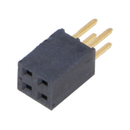 Conector: şiruri pini; mamă; PIN: 4; 2,54mm; aurit; THT; soclu; drept