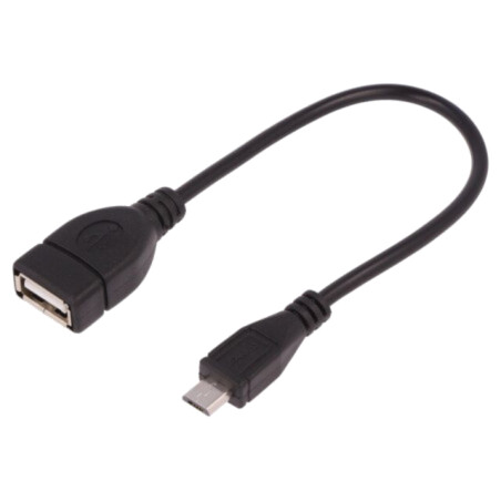 Cablu; OTG,USB 2.0; USB A soclu,USB B micro mufă; 0,2m; negru