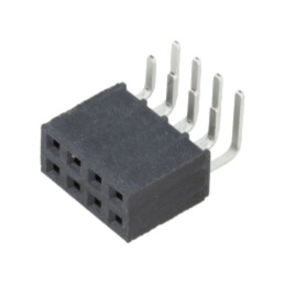 Conector: şiruri pini; mamă; PIN: 8; 2,54mm; aurit; THT; soclu