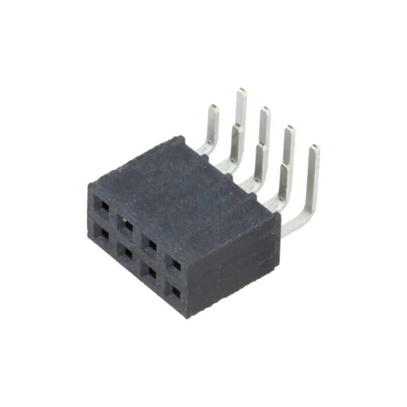 Conector: şiruri pini; mamă; PIN: 8; 2,54mm; aurit; THT; soclu