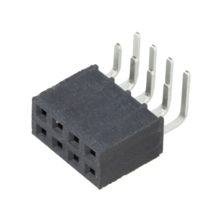 Conector: şiruri pini; mamă; PIN: 8; 2,54mm; aurit; THT; soclu