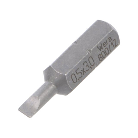Capăt de şurubelniţă; plată; 3,0x0,5mm; Lung.tot: 25mm