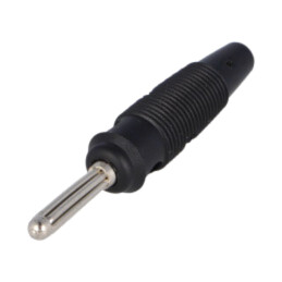 Conector: banană 4mm; mufă; 16A; 60VDC; neagră; neizolat; 3mΩ