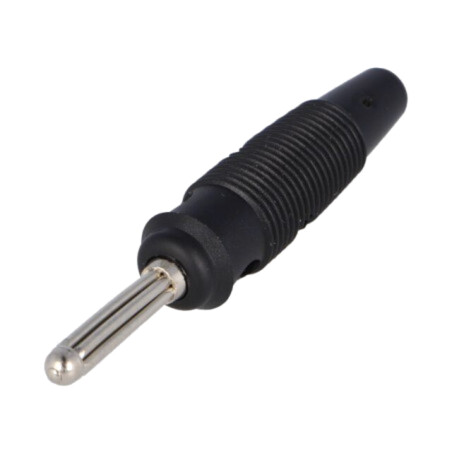 Conector: banană 4mm; mufă; 16A; 60VDC; neagră; neizolat; 3mΩ