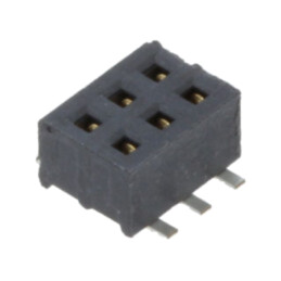 Conector: şiruri pini; mamă; PIN: 6; 1,27mm; gold flash; SMT; soclu