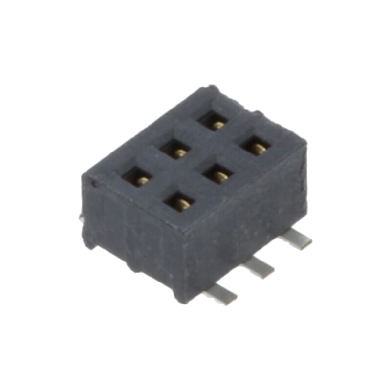 Conector: şiruri pini; mamă; PIN: 6; 1,27mm; gold flash; SMT; soclu Conector: şiruri pini; mamă; PIN: 6; 1,27mm; gold flash; SMT; soclu
