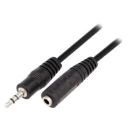 Cablu; Jack 3,5mm 3pin mufă,Jack 3,5mm soclu; 1,5m; negru; PVC