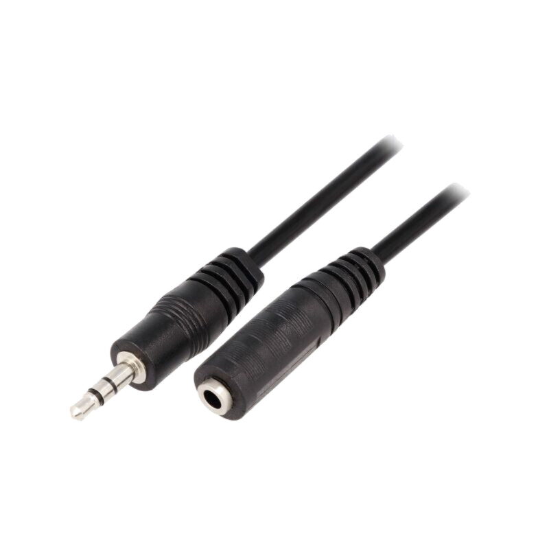 Cablu; Jack 3,5mm 3pin mufă,Jack 3,5mm soclu; 1,5m; negru; PVC