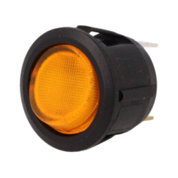 ROCKER; SPST; Poz: 2; ON-OFF; 20A/14VDC; galbenă; LED; R13-112-DC