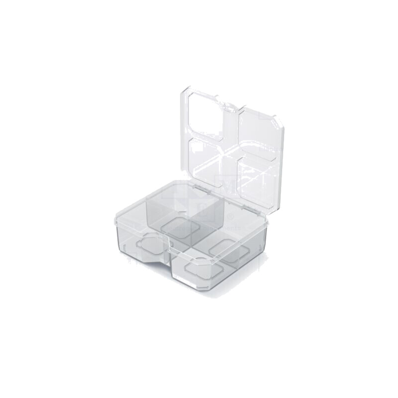Container: colectiv; cu partiții; transparentă; 156x140x50mm Container: colectiv; cu partiții; transparentă; 156x140x50mm