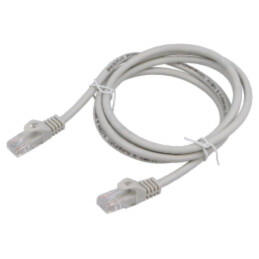 Patch cord; U/UTP; 6; litat; Cu; PVC; gri; 1m; 26AWG; Øcablu: 6,2mm