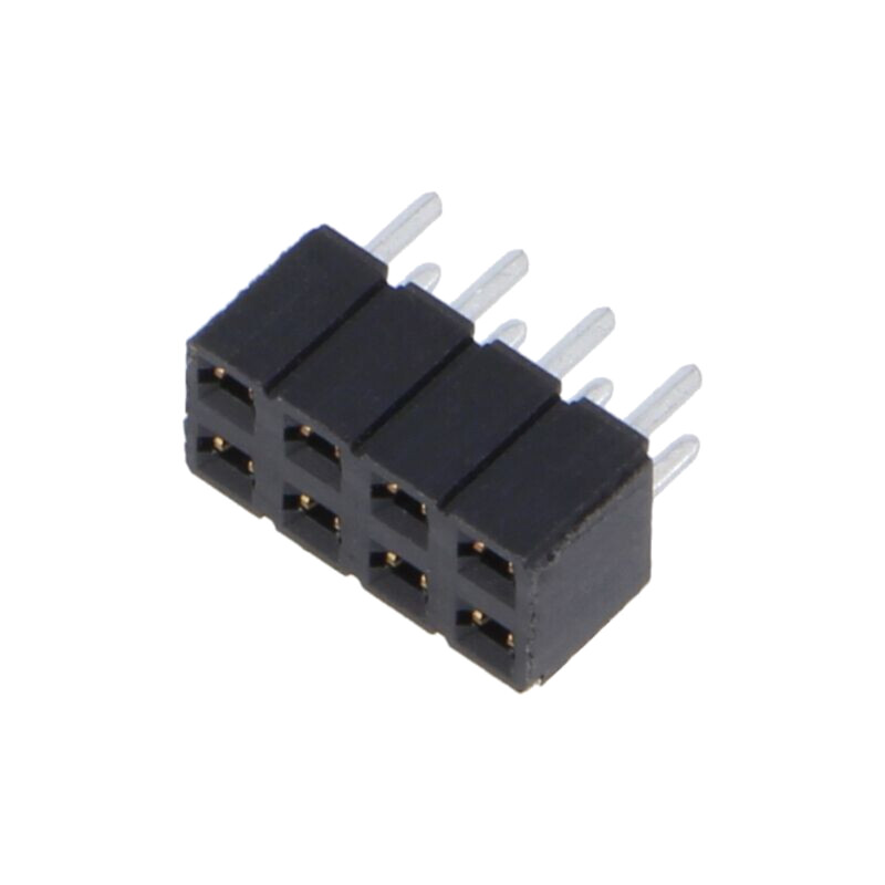 Conector: şiruri pini; mamă; PIN: 8; 2,54mm; gold flash; THT; soclu Conector: şiruri pini; mamă; PIN: 8; 2,54mm; gold flash; THT; soclu