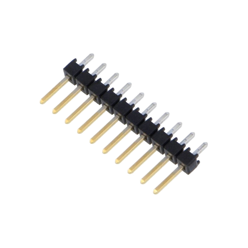 Conector: şiruri pini; şir pini; tată; PIN: 10; drept; 2,54mm; THT Conector: şiruri pini; şir pini; tată; PIN: 10; drept; 2,54mm; THT