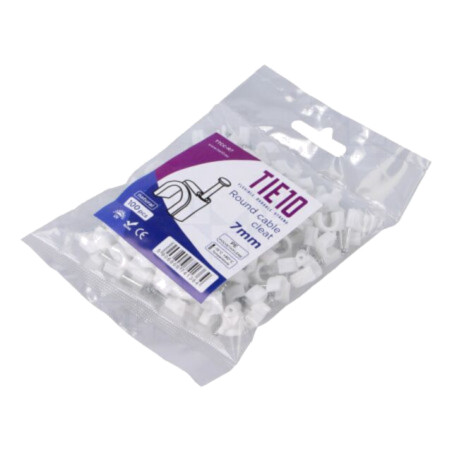 Element de susţinere; natural; pe cablu rotund; 100buc; cu cui