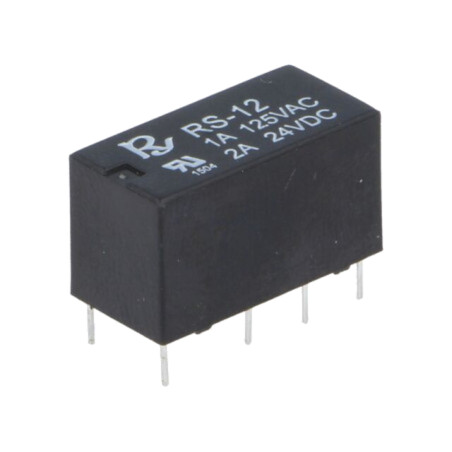 Releu: electromagnetic; DPDT; Ubobină: 12VDC; Icontacte max: 2A