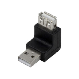 Adaptor; USB 2.0; USB A soclu (în unghi),USB A mufă; neagră