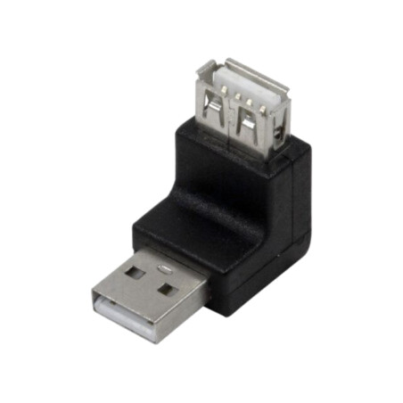 Adaptor; USB 2.0; USB A soclu (în unghi),USB A mufă; neagră
