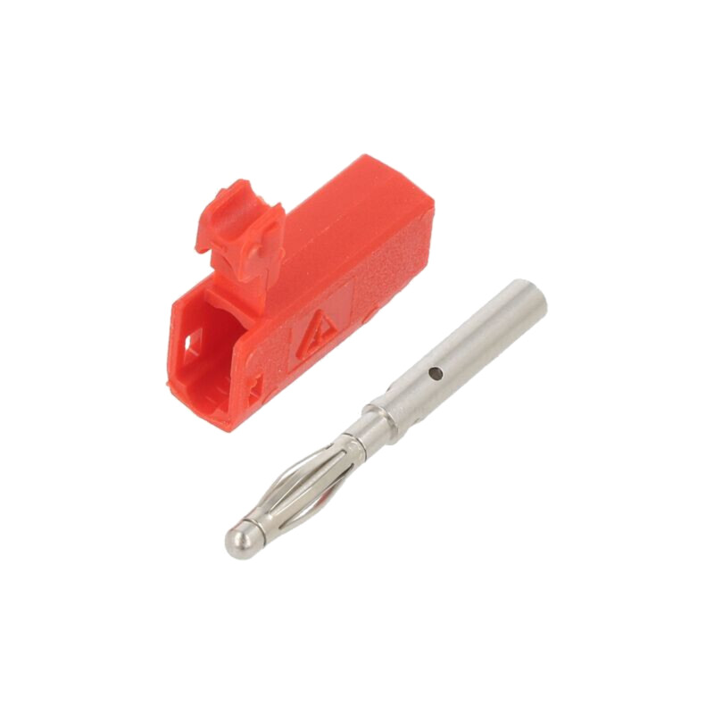 Conector: banană 2mm; mufă; 10A; 30VAC; 60VDC; roşie; nichelat